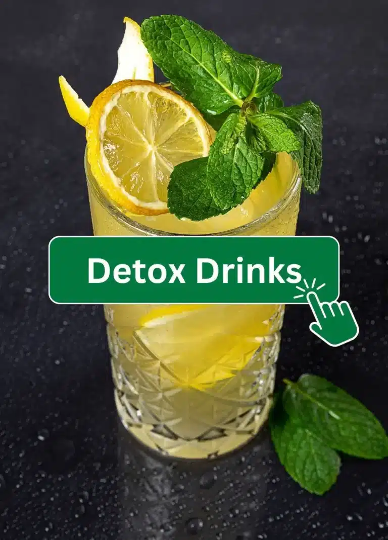 Glass of refreshing detox drink with lemon, mint, and cucumber for cleansing and hydration