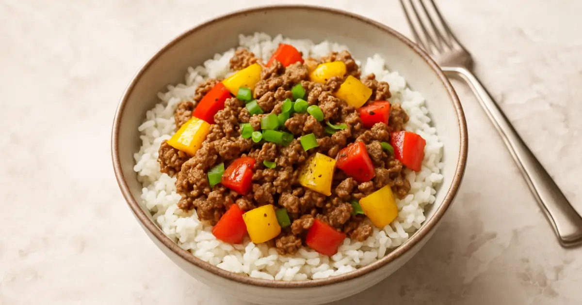 Beef and Pepper Rice Bowl Recipe (Southern-Inspired & Easy!)