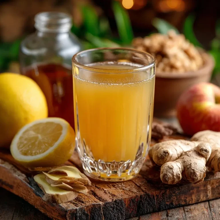 Brazilian Mounjaro Recipe detox drink with lemon, ginger, and ACV