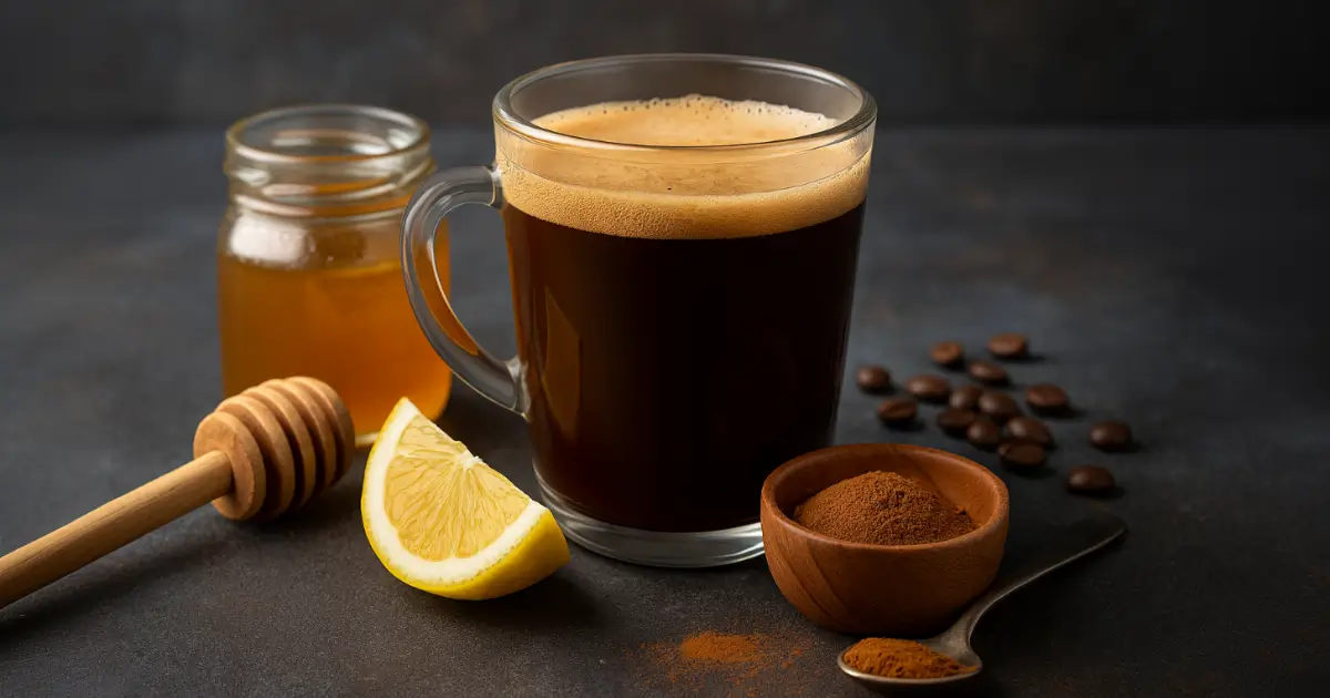 coffee loophole recipe with lemon, cinnamon, and honey for fat-burning boost