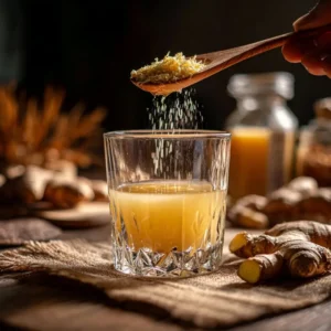Adding fresh ginger to Natural Mounjaro detox drink