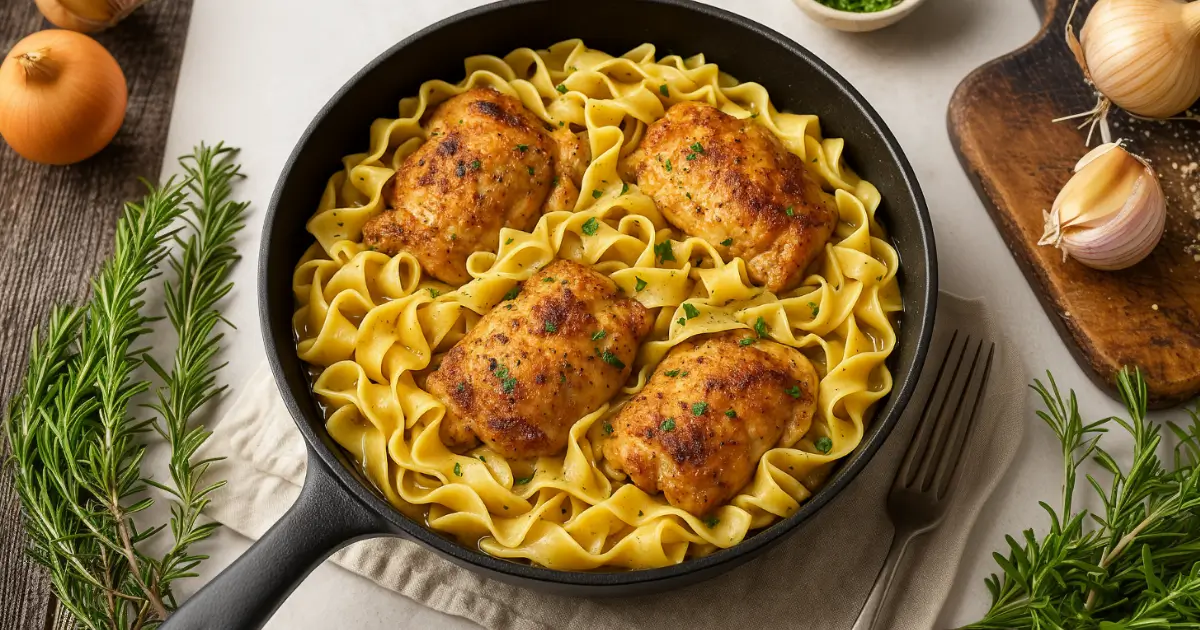 One-Pan Chicken with Buttered Noodles – Southern Simplicity in Every Bite
