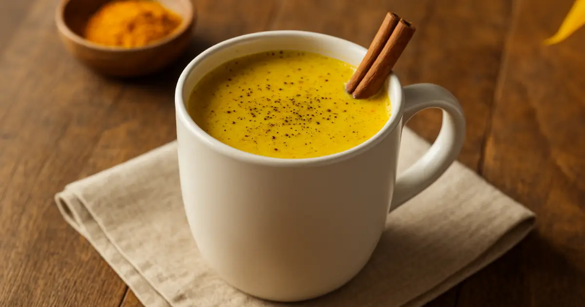 Pepper trick for neuropathy recipe golden drink in white mug