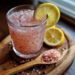 pink salt trick recipe glass with lemon and pink salt