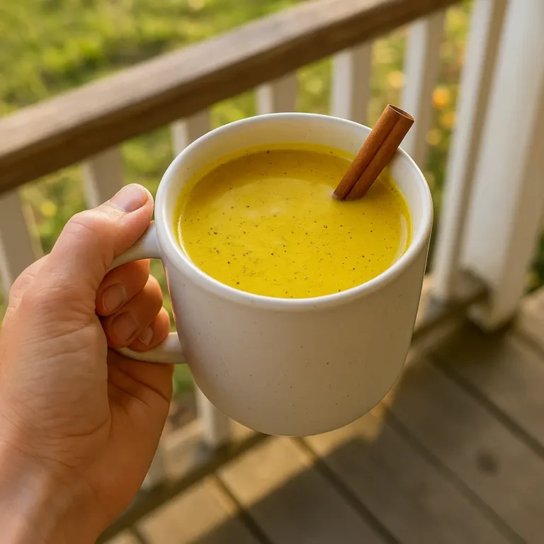 Holding pepper trick for neuropathy drink on porch