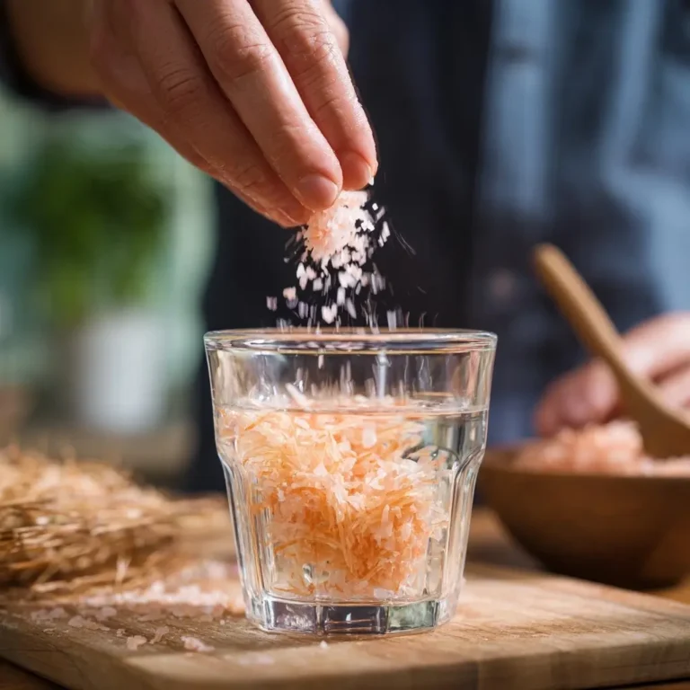 Mixing ginger and pink salt in natural Mounjaro recipe