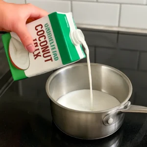 Heating coconut milk for pepper trick recipe