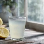 Glass of refreshing baking soda detox drink with lemon