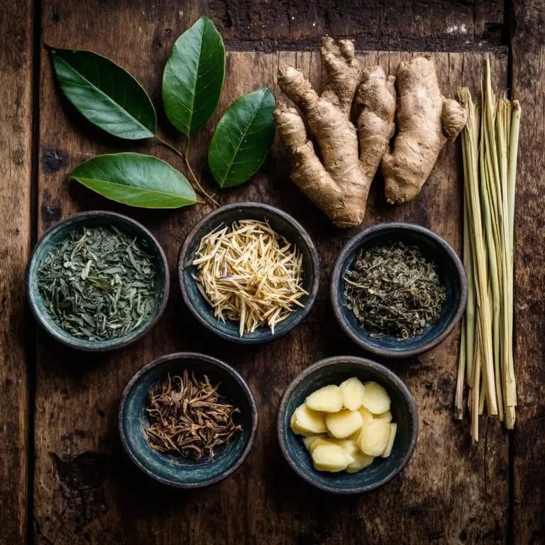 Fresh ingredients for Costa Rican tea