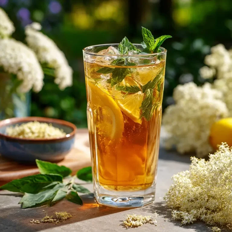 elderflower-tea-flavor-variations elderflower tea with lemon and mint