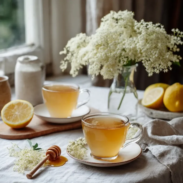 elderflower-tea-serving-ideas elderflower tea served cold and hot