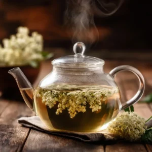 elderflower tea with lemon and mint