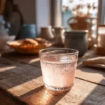 Japanese Pink Salt diet recipe drink in morning light