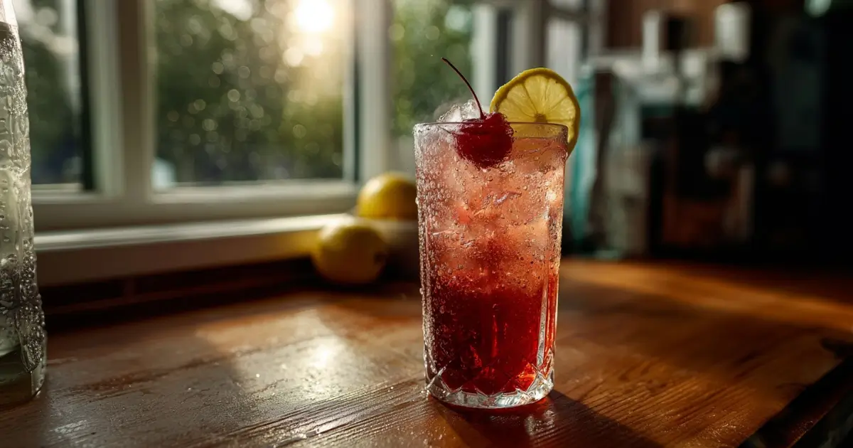 What is a Shirley Temple drink in a tall glass with cherry