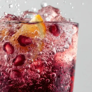 Adding natural soda to Shirley Temple glass