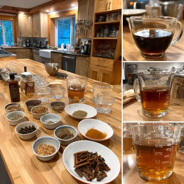 Ingredients for apple cider chai on kitchen counter