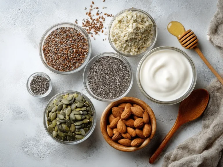 Bariatric seed recipe ingredients on kitchen counter