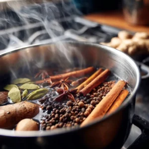 Boiling spices for homemade chai tea