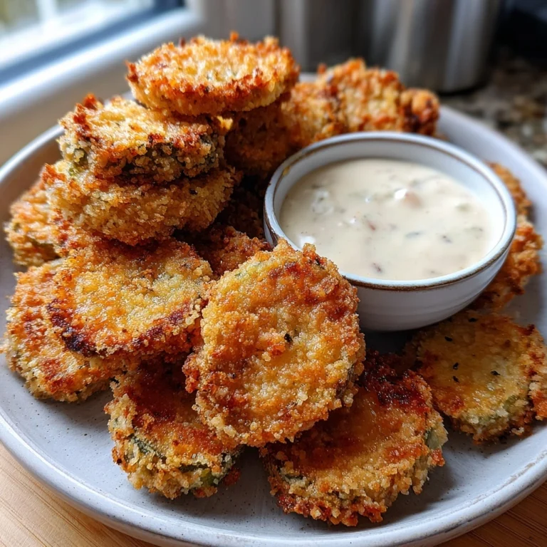 dipping-air-fryer-fried-pickle-chip Air fryer pickle slice dipped into sour cream onion dip