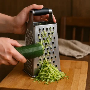 grating fresh zucchini for zucchini bread