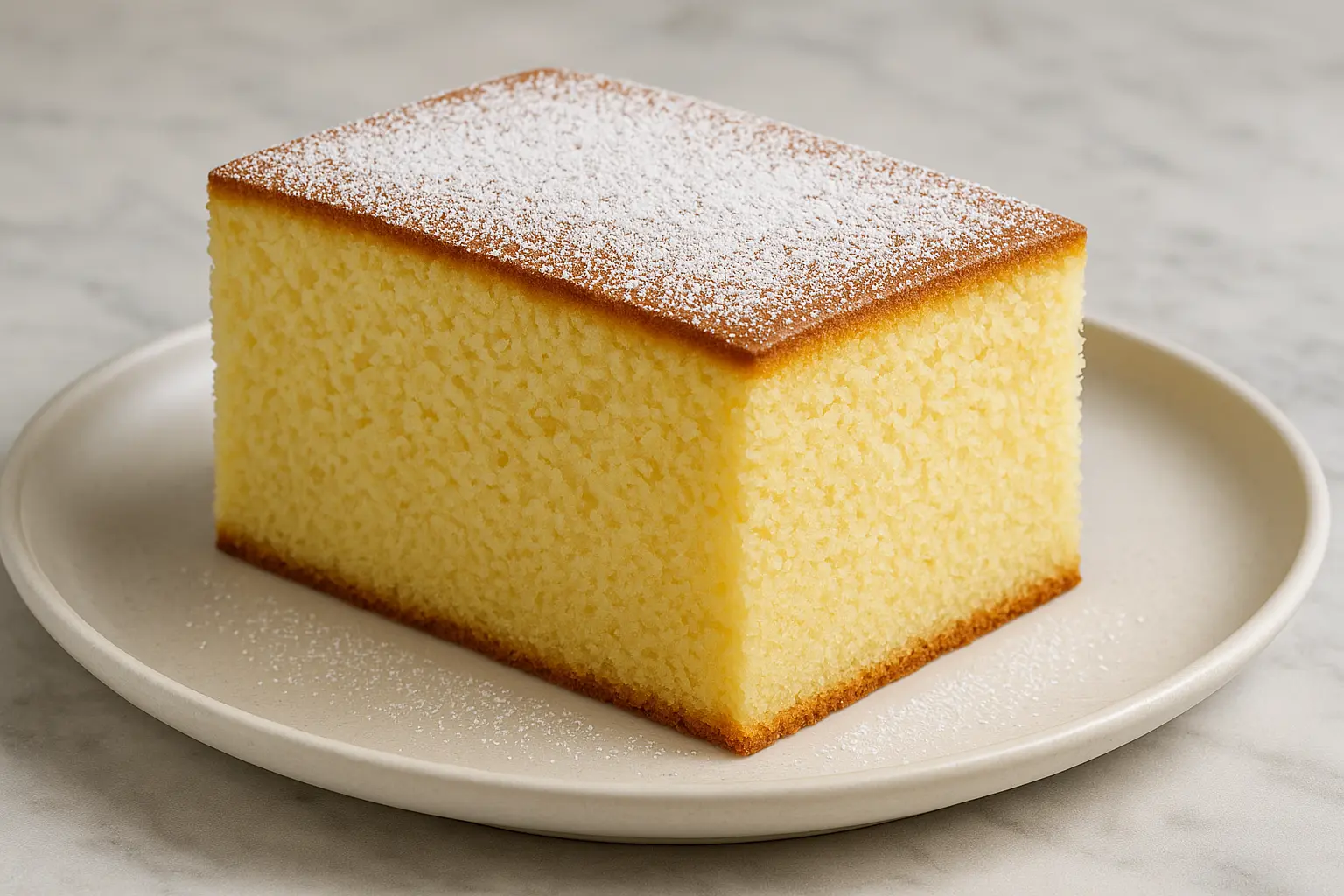 Clean Southern Milk Glass Cake on white plate