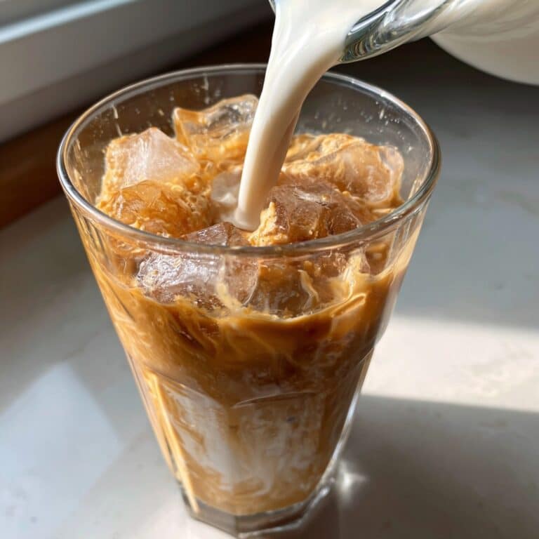 Ingredients for Iced Pumpkin Cream Chai Tea Latte on a kitchen counter
