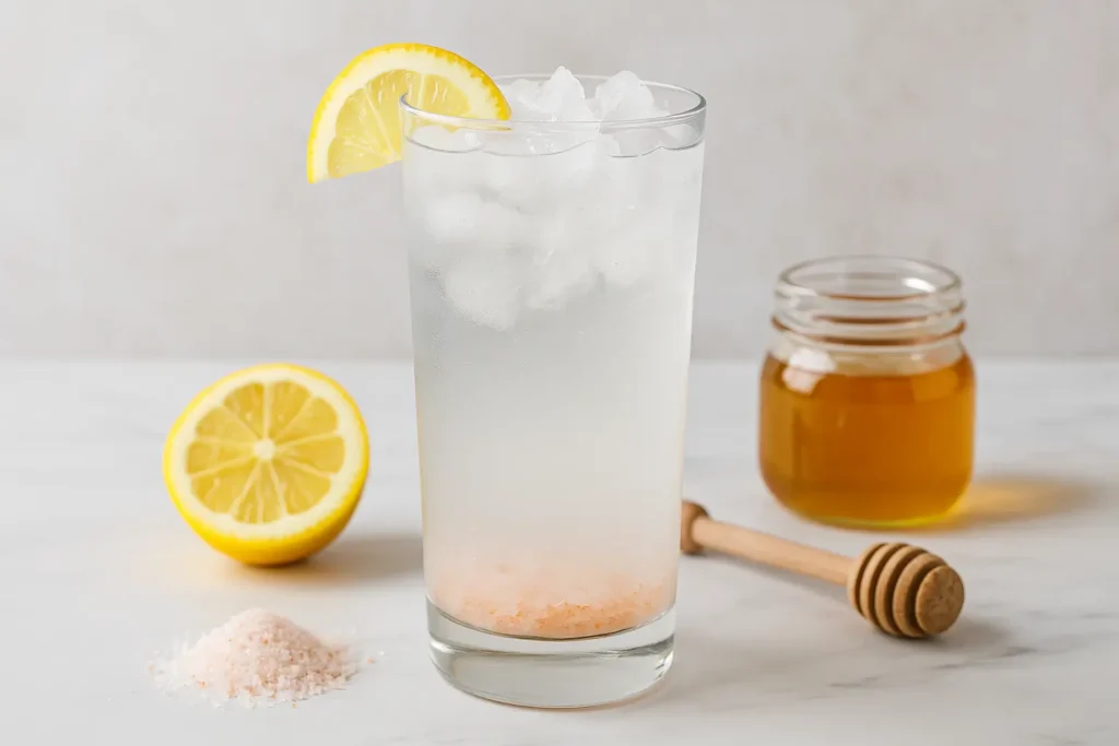served salt and ice trick recipe on a wooden tray