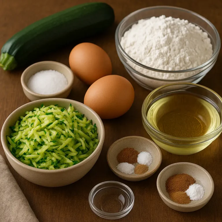 zucchini-bread-ingredients zucchini bread ingredients neatly arranged