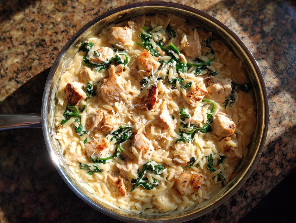 Amazing Boursin Orzo with Chicken