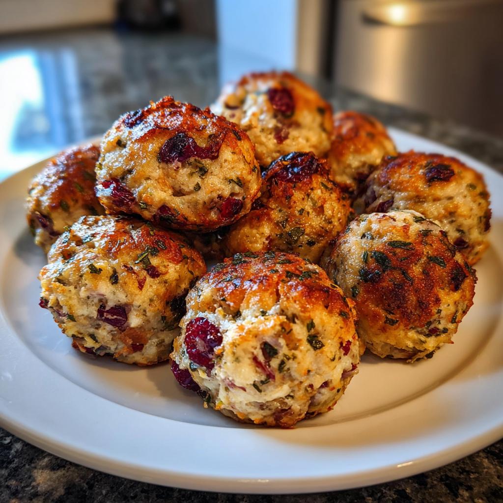 Cranberry Turkey Stuffing Balls - detail 1