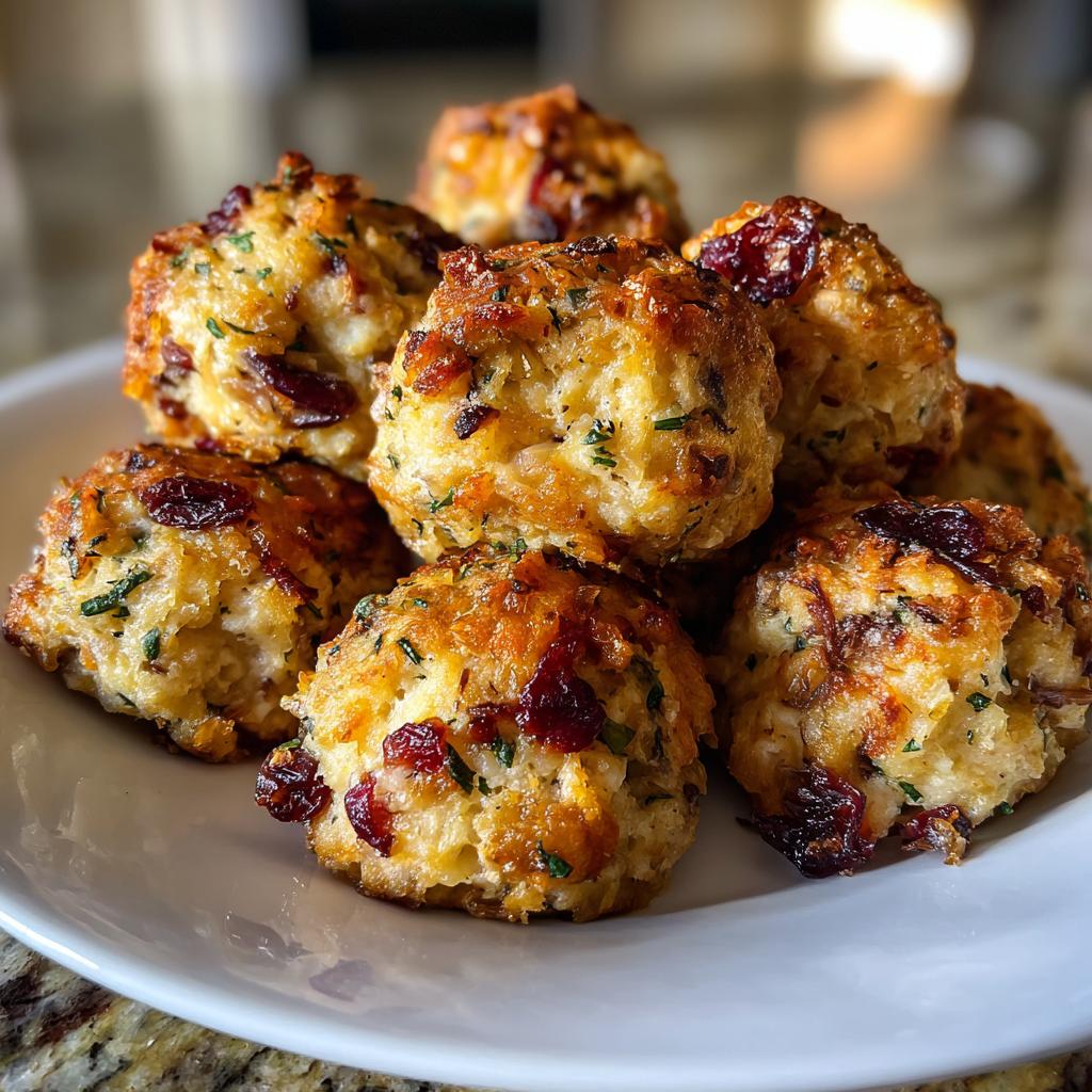 Cranberry Turkey Stuffing Balls - detail 2