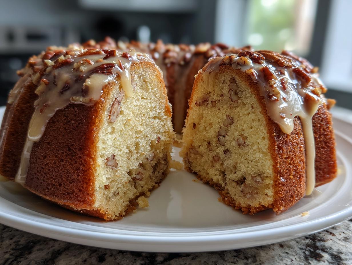 HEAVENLY Butter Pecan Pound Cake: 75 Min Bake