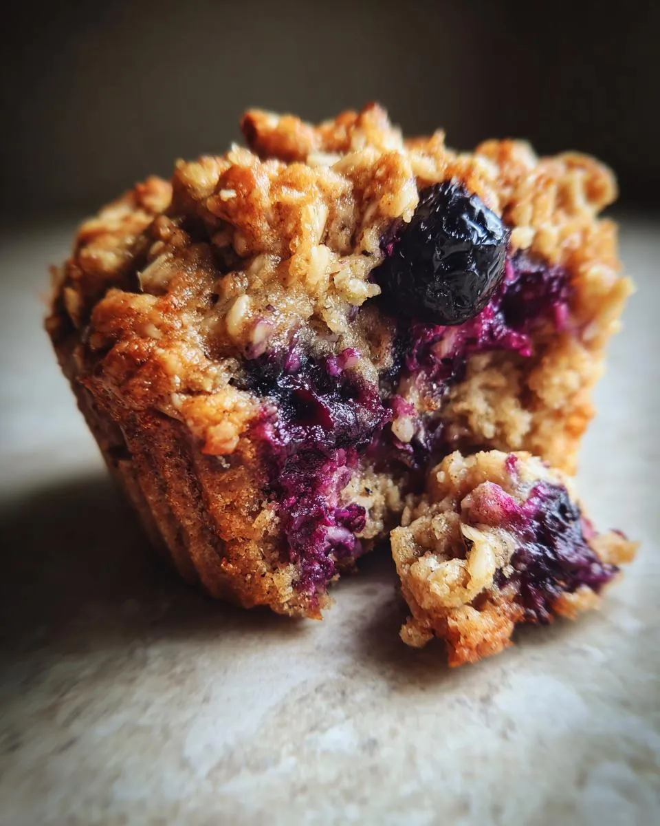 Healthy Blueberry Oatmeal Muffins - detail 1