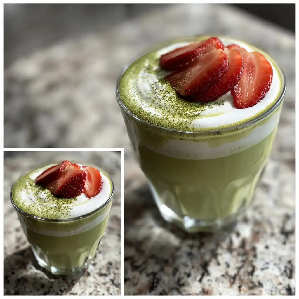 Matcha Latte with Strawberry Sweet Cream - detail 1