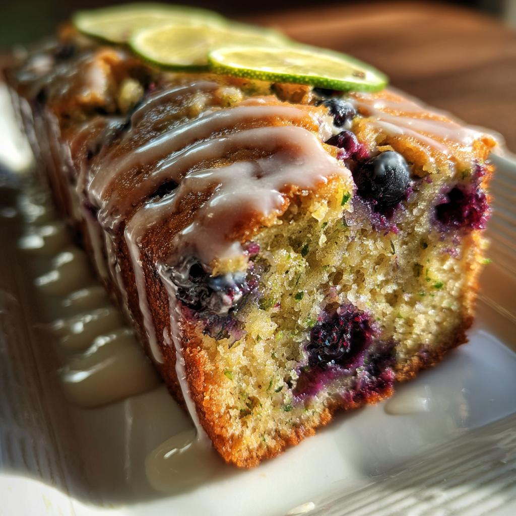 Moist Blueberry Zucchini Bread with Lemon Glaze - detail 2
