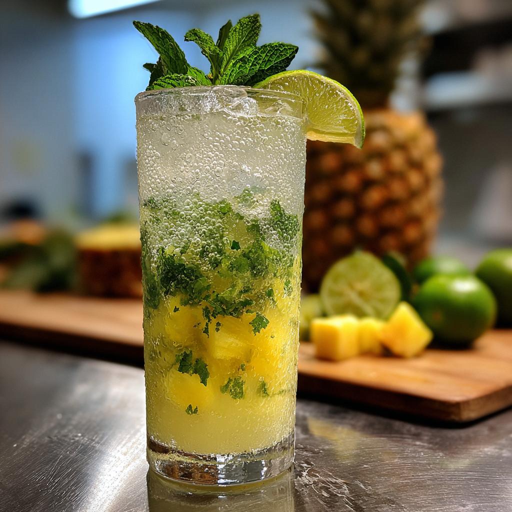 Refreshing Pineapple Coconut Mojito Mocktail - detail 2