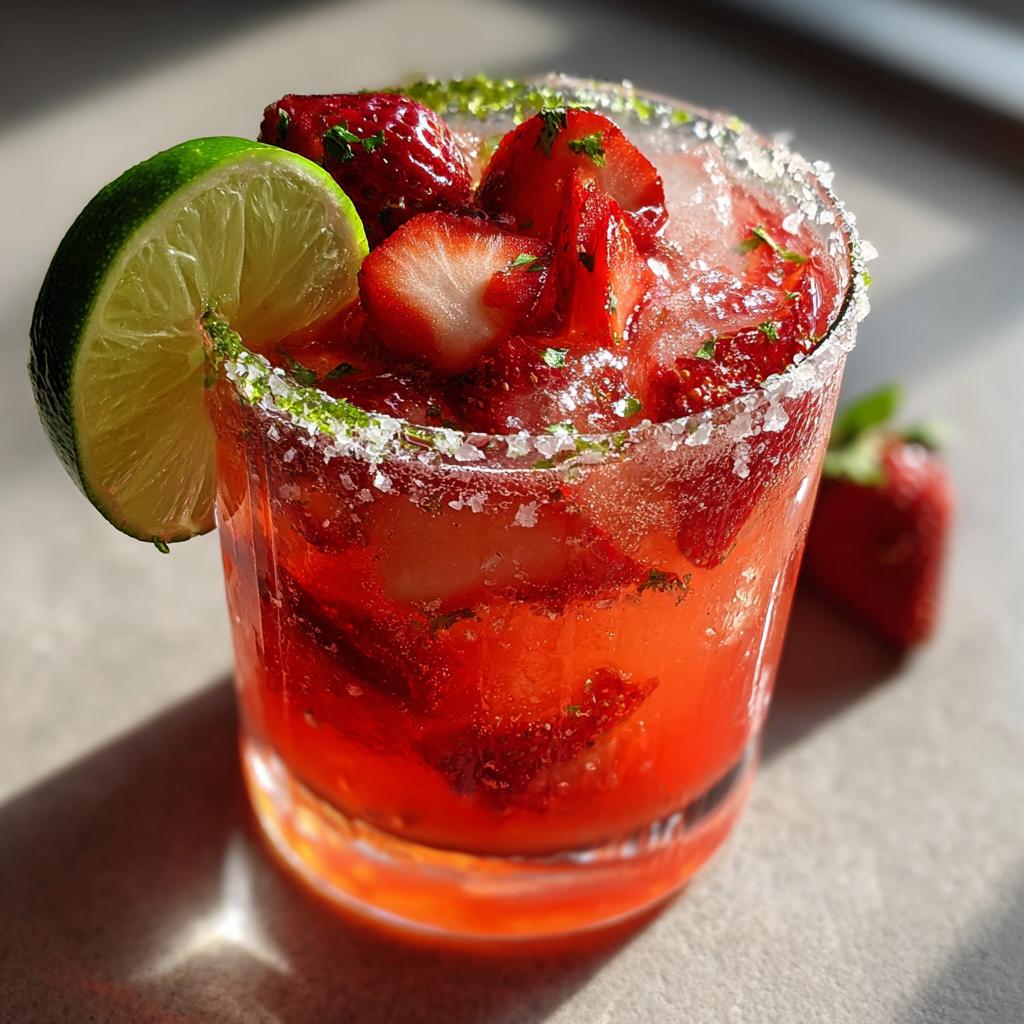 Strawberry Lime Mocktail Margarita - detail 1