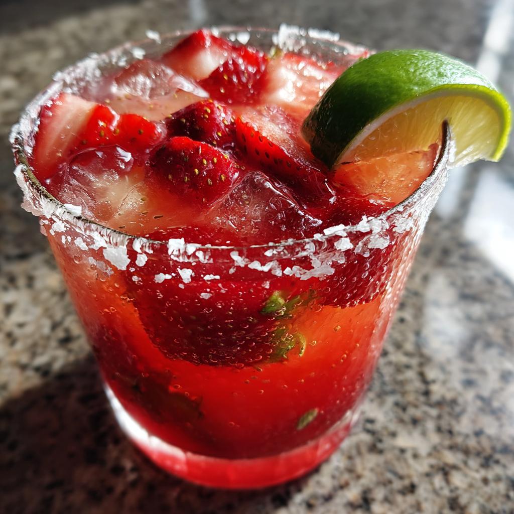 Strawberry Lime Mocktail Margarita - detail 2