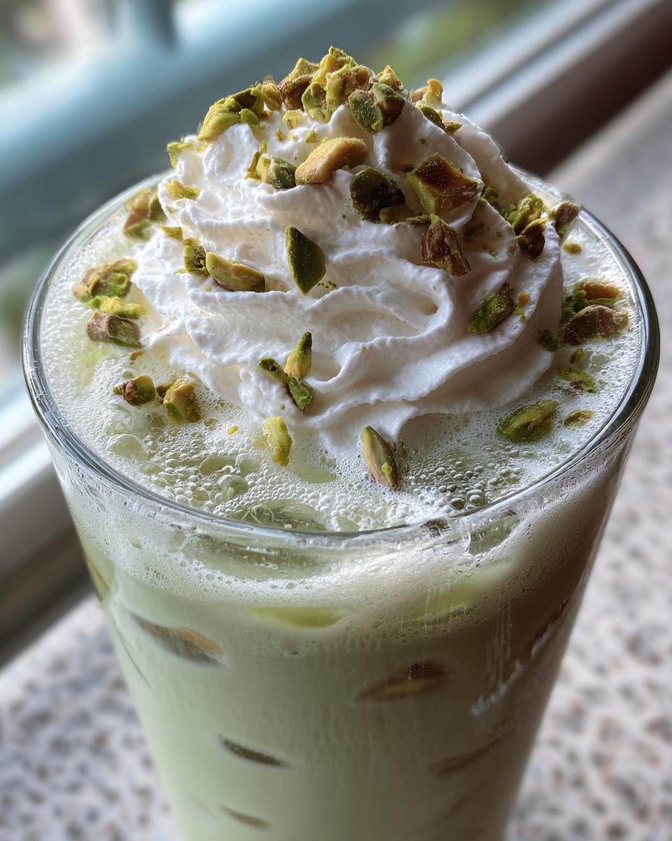 iced pistachio latte - detail 1
