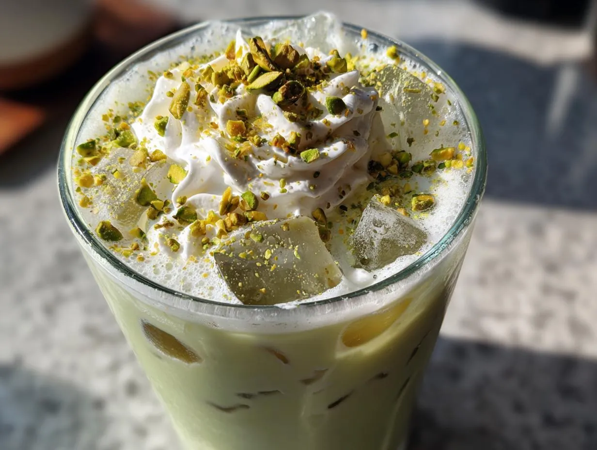 Awesome Iced Pistachio Latte: 5-Minute Treat