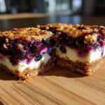 Baked Blueberry Cream Cheese Protein Bars