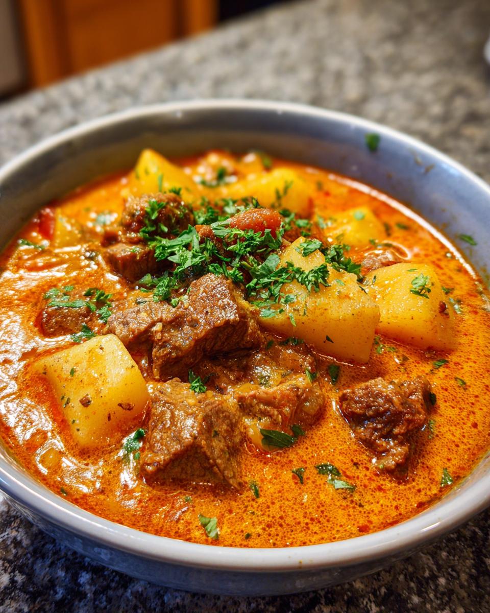 Cheesy Beef and Potato Soup - detail 2