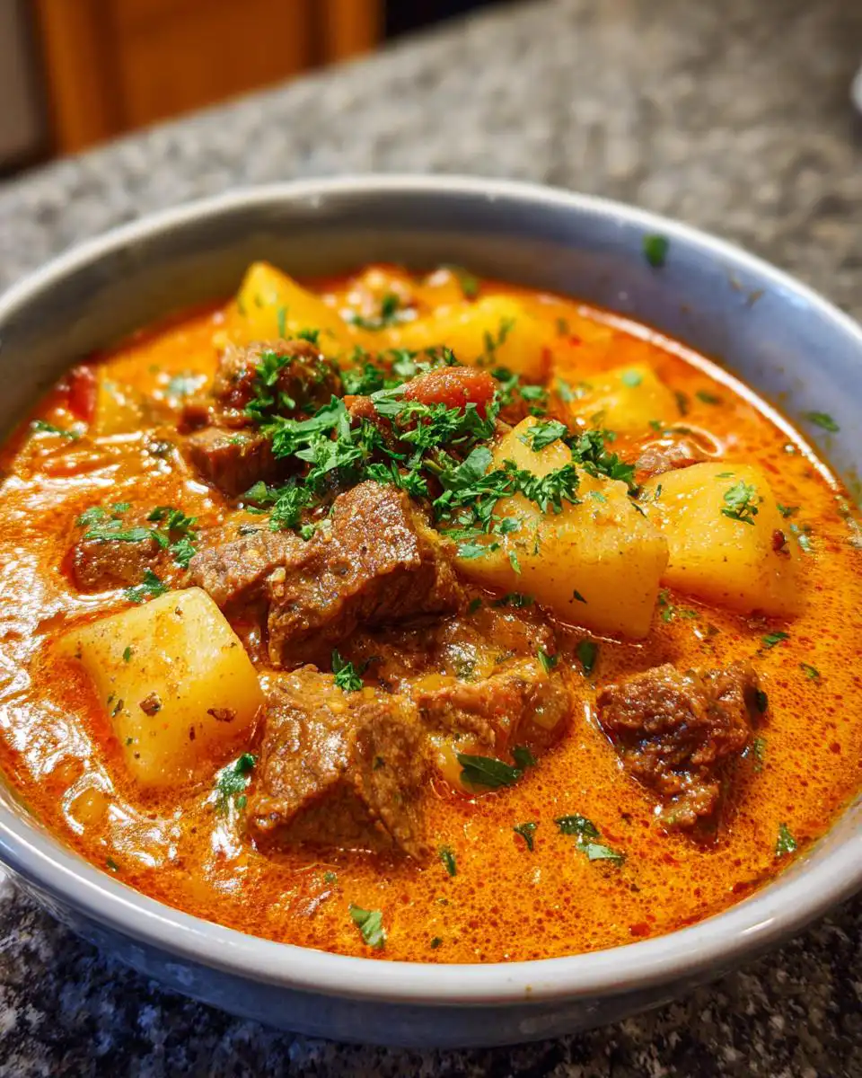 Cheesy Beef and Potato Soup - detail 2