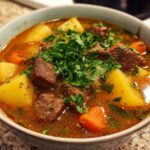 Cheesy Beef and Potato Soup