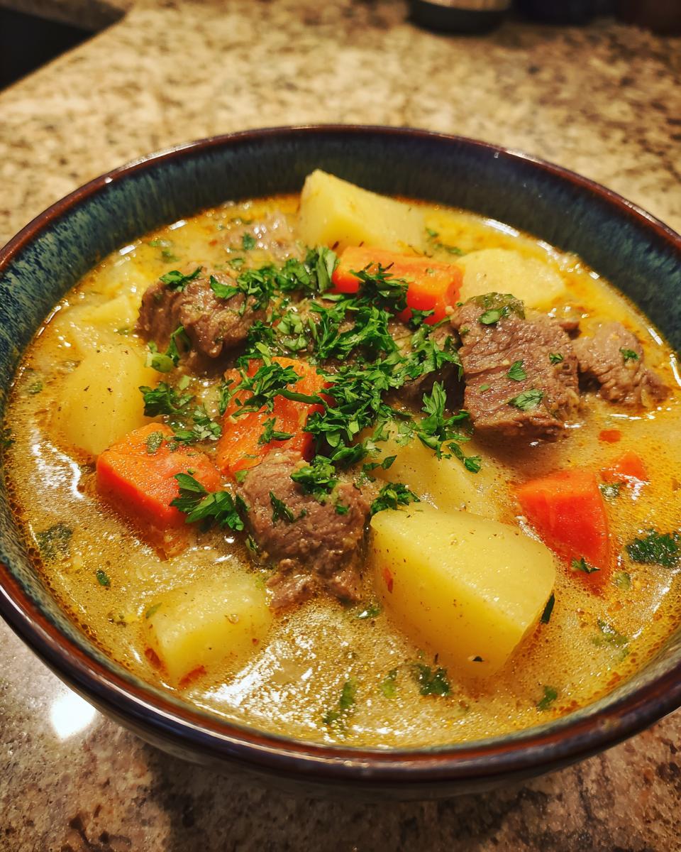 Cheesy Beef and Potato Soup - detail 1