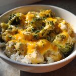 Cheesy Broccoli Chicken Rice Comfort Bowl