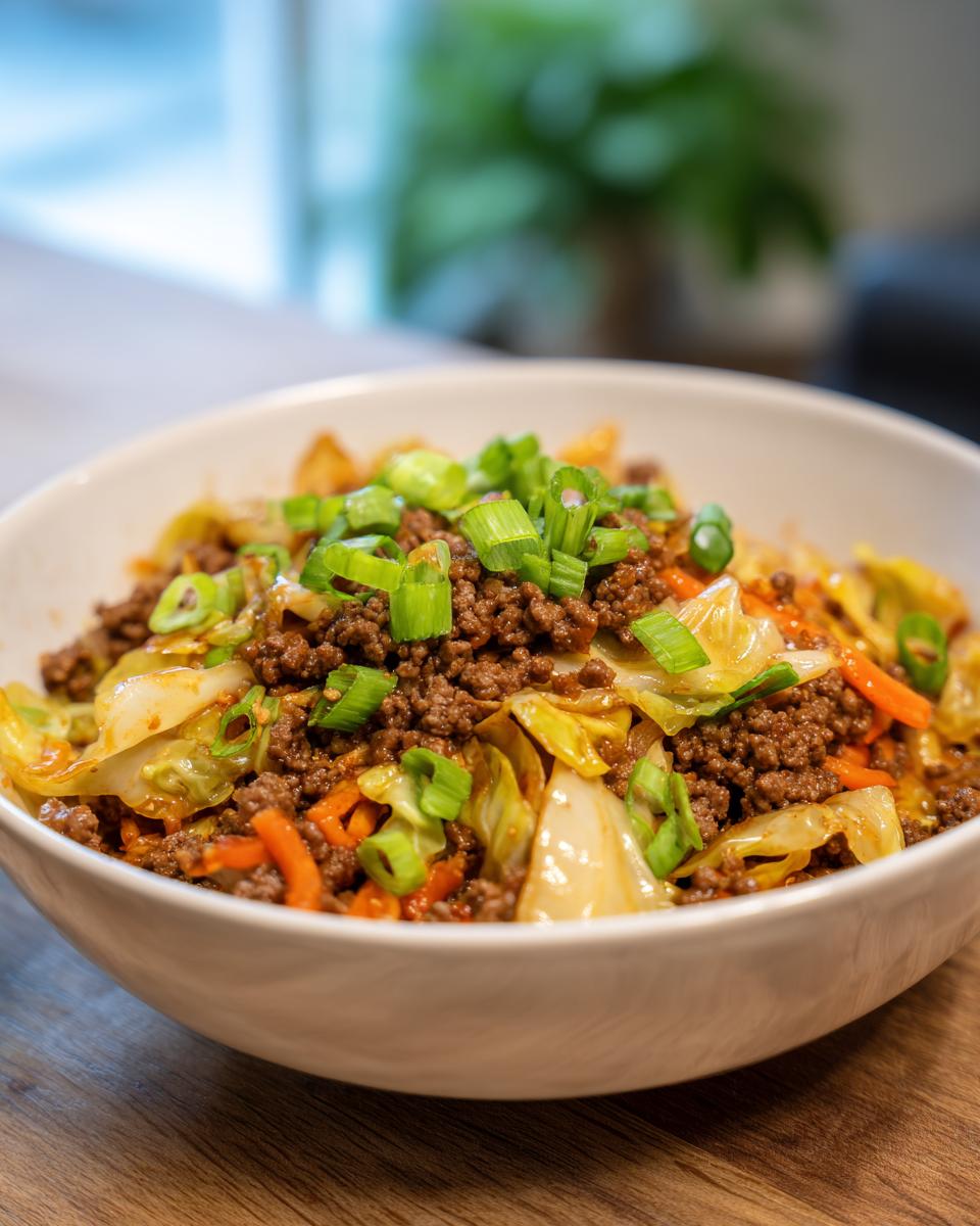 Chinese Ground Beef and Cabbage Stir-Fry - detail 2