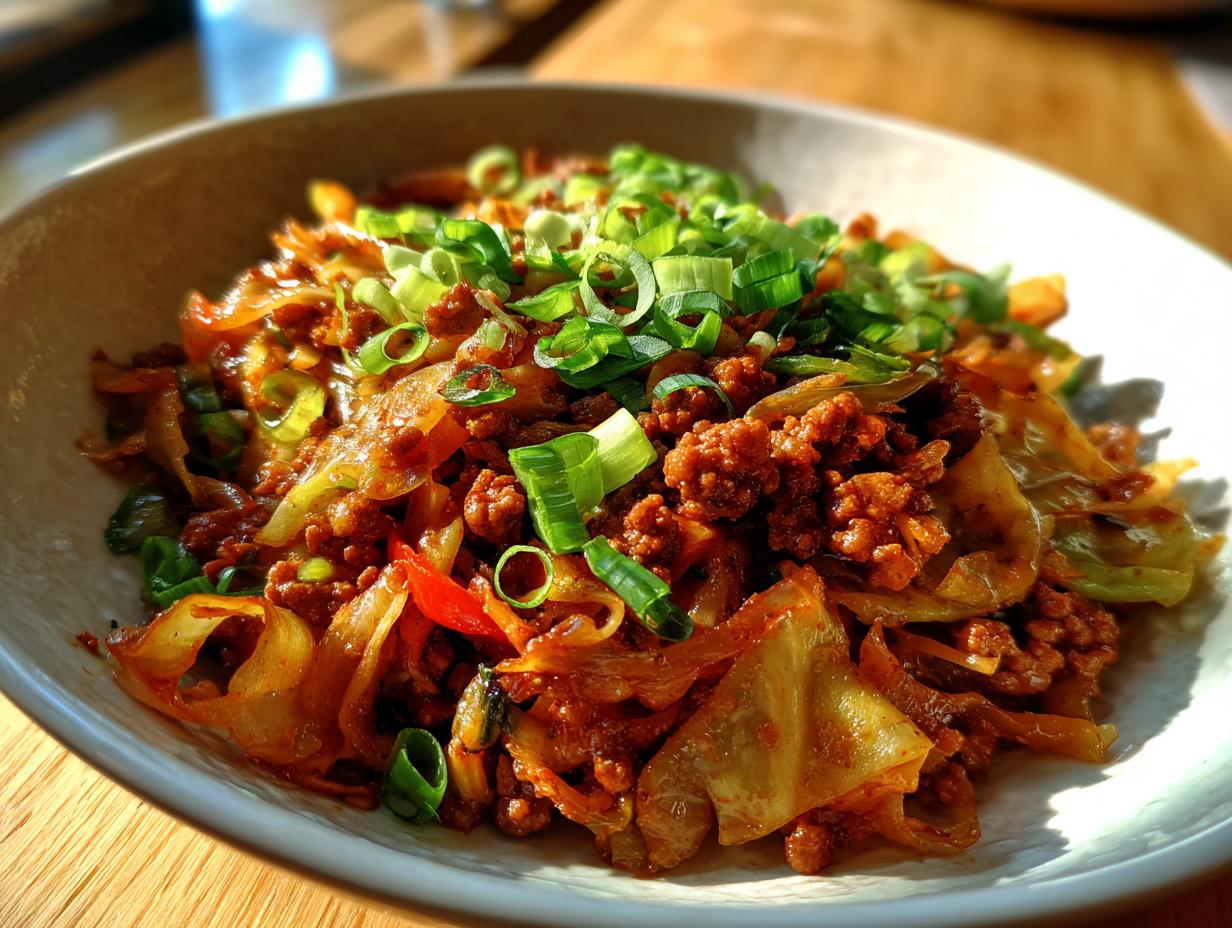 Amazing Chinese Ground Beef and Cabbage Stir-Fry
