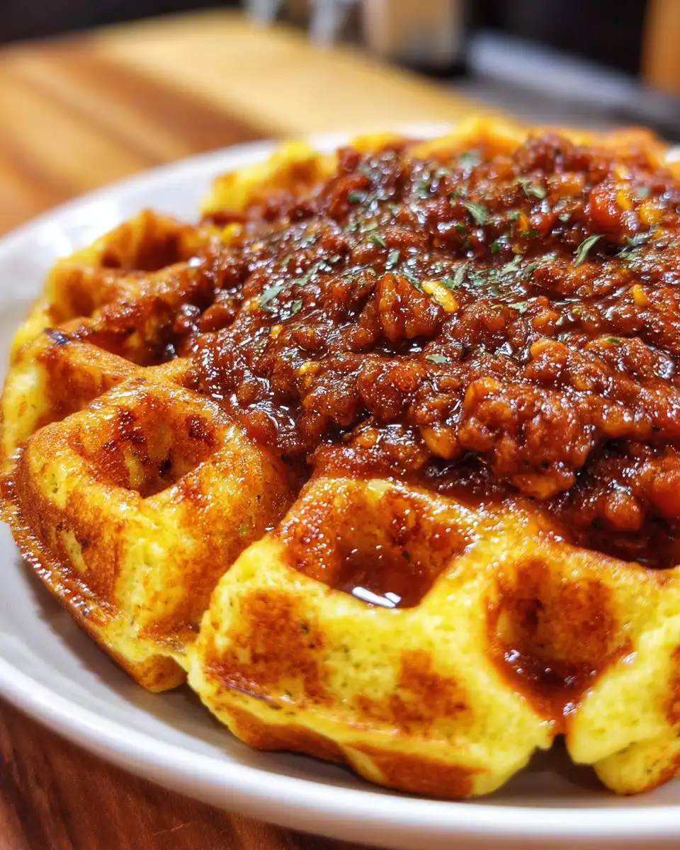 Cornbread Waffles with Chili - detail 1