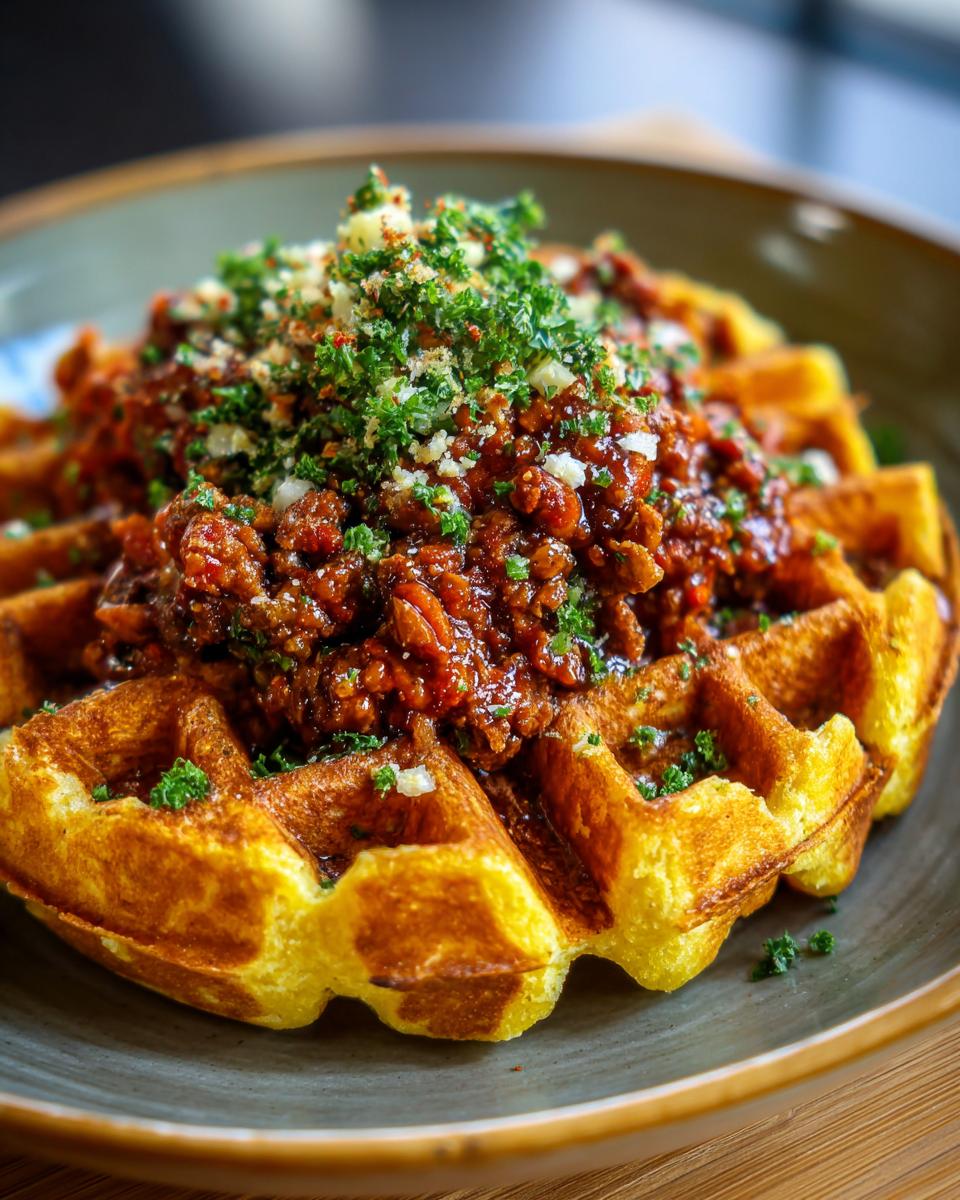 Cornbread Waffles with Chili - detail 2